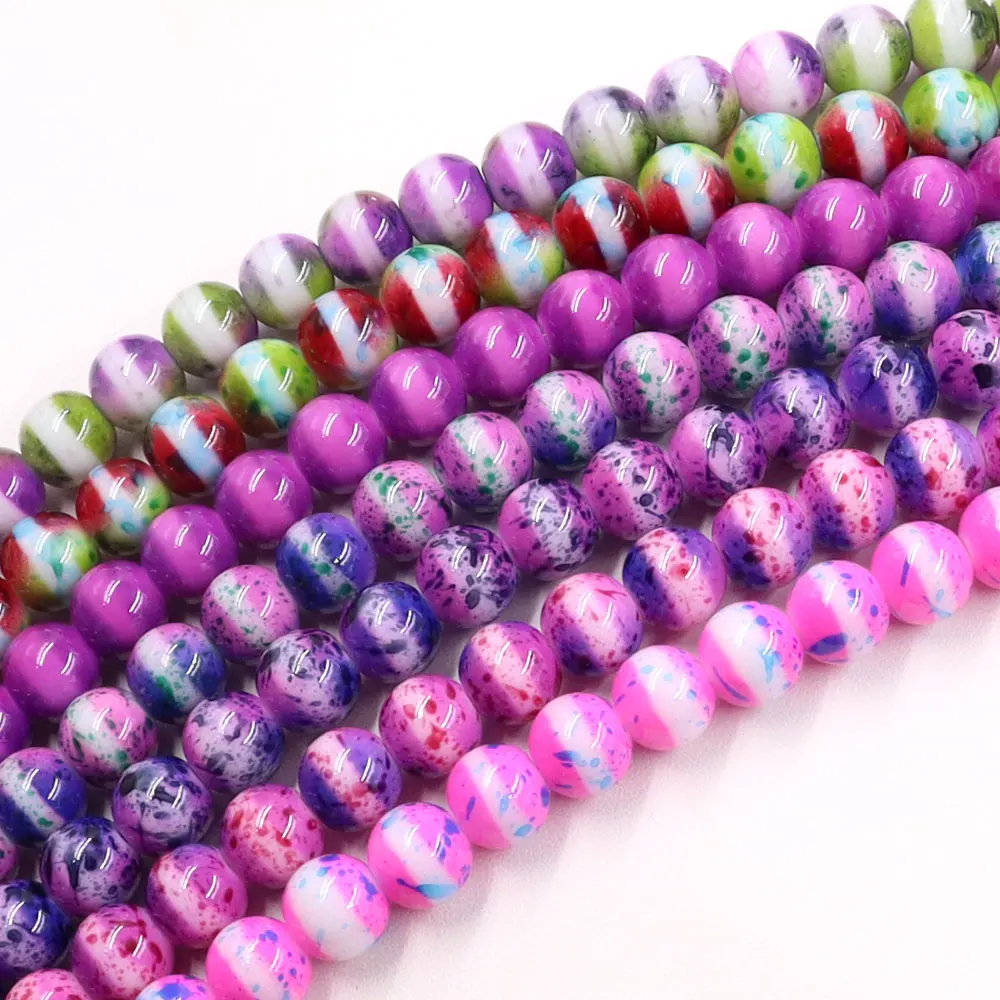 Stock For Sale Round Shape Wholesale 10mm Glass Beads Colorful Glass