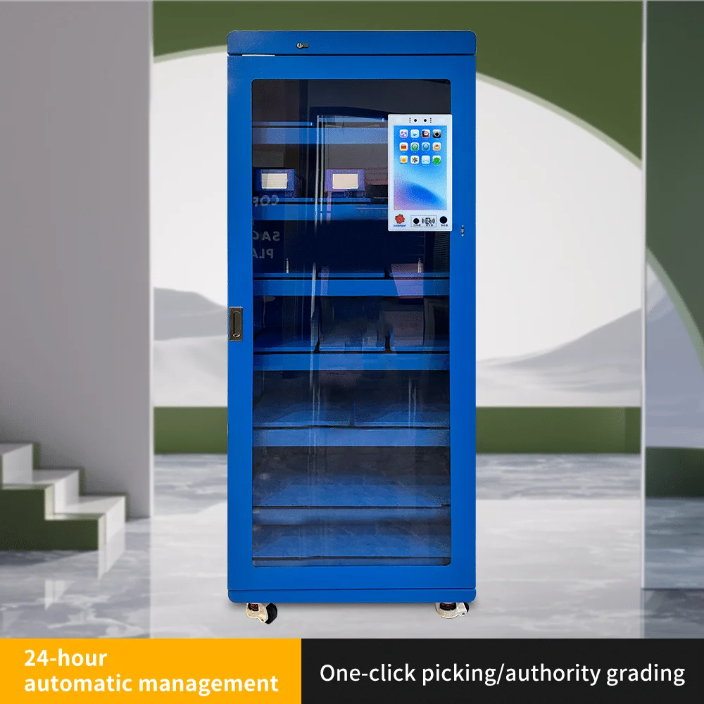 Умна шкафче-сейф UPUS с електронно и ключово заключване, сглобено, за управление на запасите и теглене на материали