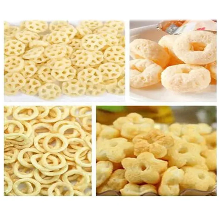 automatic line snack custom shape twin screw extruder snacks puff rice making machine china