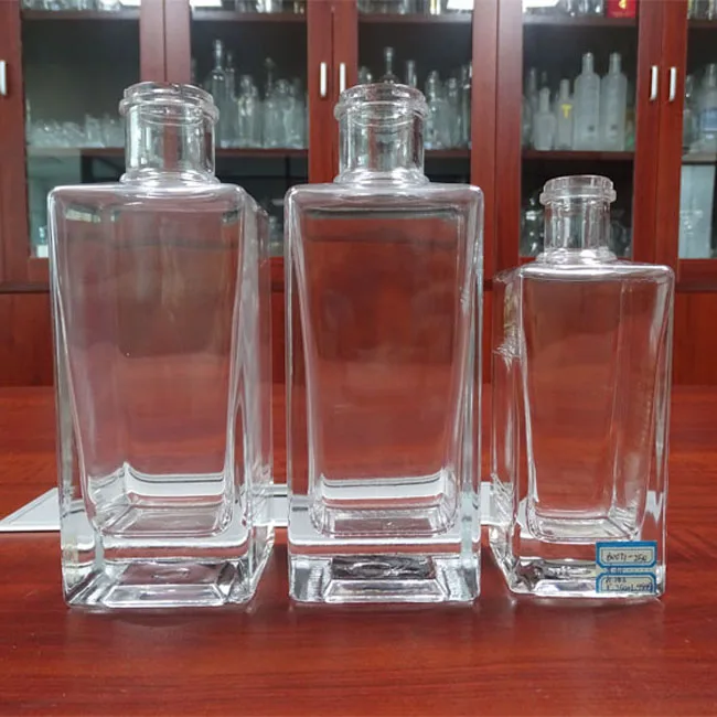 Flint Glass 250ML 25cl Mini Square Glass Spirit Liquor LIQUEUR Bottles