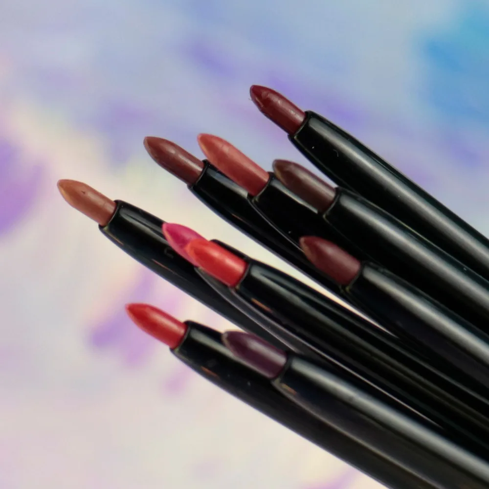 Muting Makeup Princess Private Label 15 Colors Lip Liner Vegan Nude Retractable Clear Waterproof Lip Liner