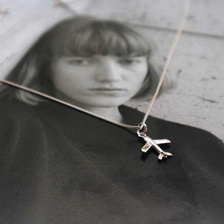 925 Sterling Silver Airplane Pendant Necklace – Silver Reflections