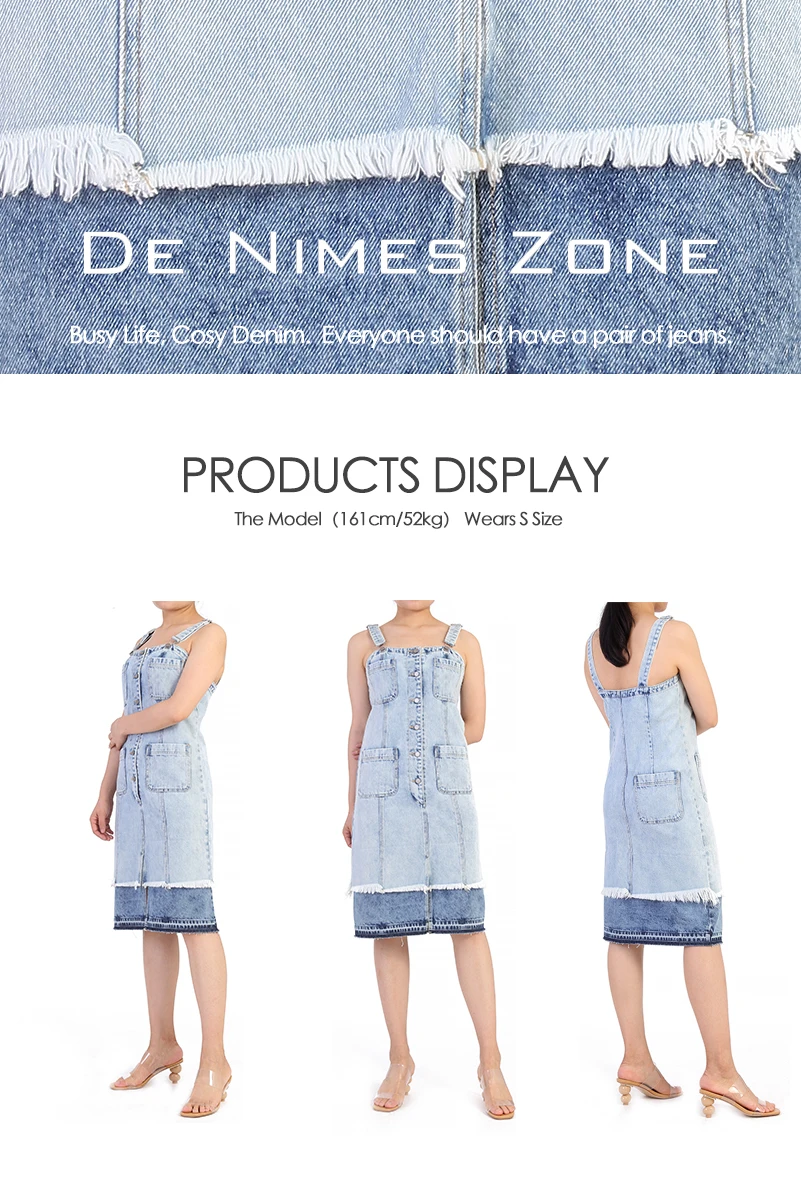 Denim Dress Ladies Oem Contrast Symmetric Design Strap Suspender Sexy Casual Custom Light Blue Women S Jeans Dress Denim Buy Women S Dresses Oem Service Good Quality Jeans Dresses Women Lady Sexy Denim Breathable Women S