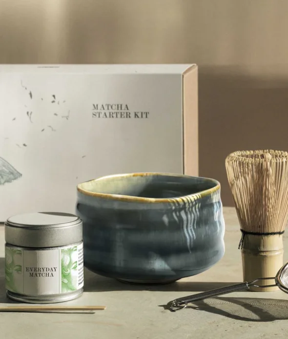 Kit Matcha 5 Pièces Céramique – Ensemble Cérémonie Thé Matcha Latte – Service Complet Avec Fouet Bambou