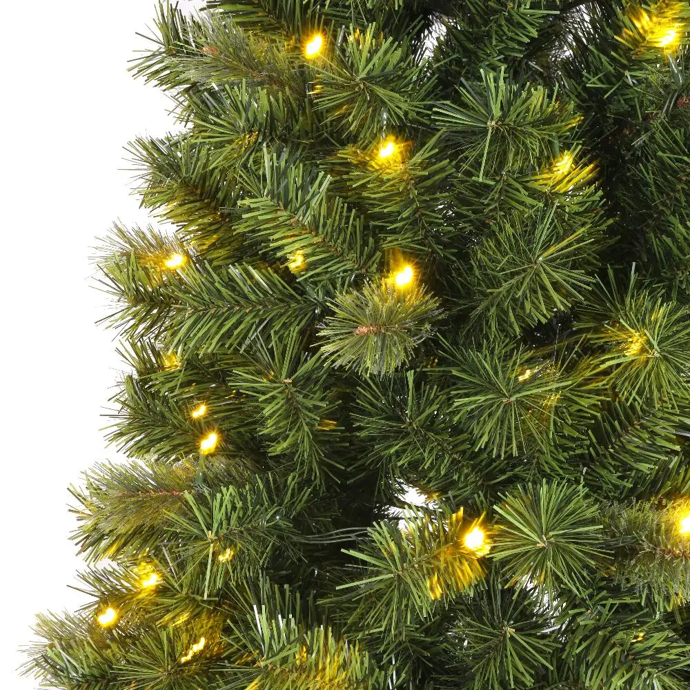New Arrival 2024,Pre Lit Slim Green Artificial Christmas Tree,Pine