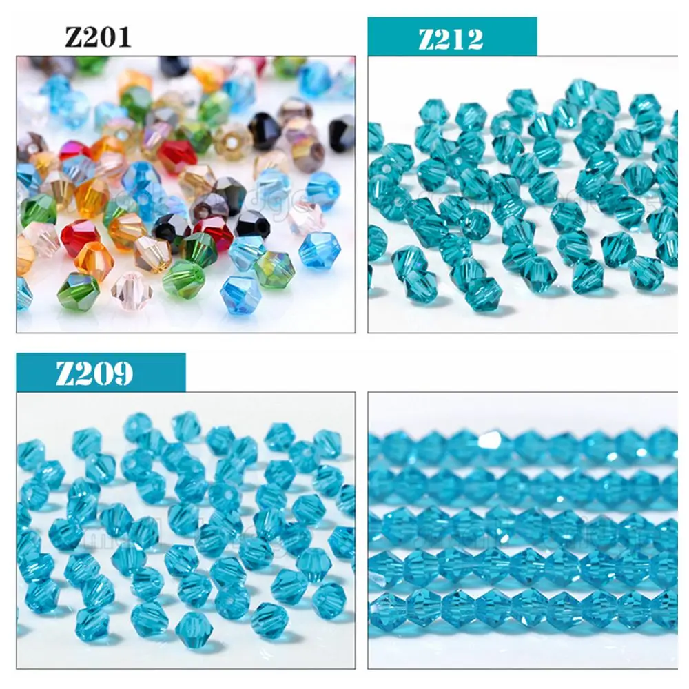 High quality multicolor wholesale loose Crystal Faceted beads 3mm 4mm 6mm bicone  beads supplier