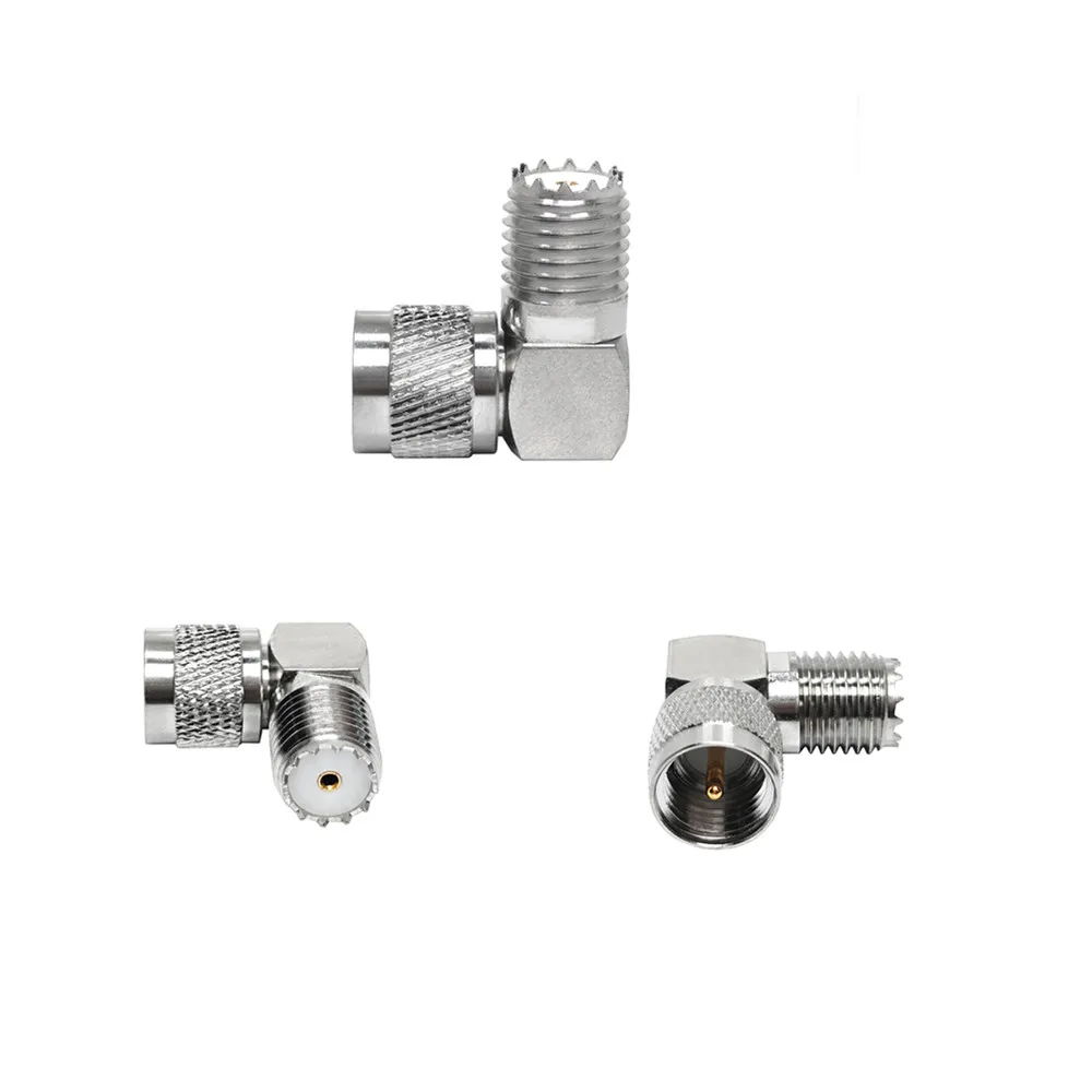 Manufacturer Supply Mini UHF Male to Mini Female Jack 90 Degrees Right Angle RF Coax Coaxial Connector in Stock