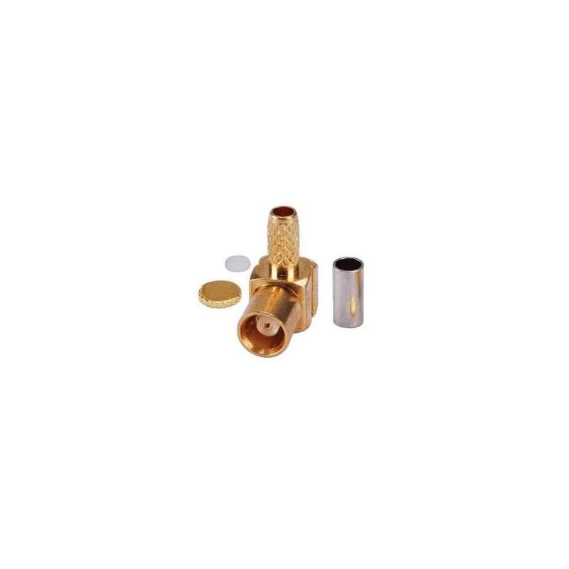 Right Angle Female MCX Crimp Connector for PCB and RF Applications for RG316 RG174 Cable