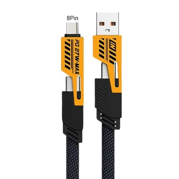 Cable Factory Multi-Function 4 in 1 USB Charging Data Cable 2A USB-C to Type-C Nylon Braided Cable 4 in 1
