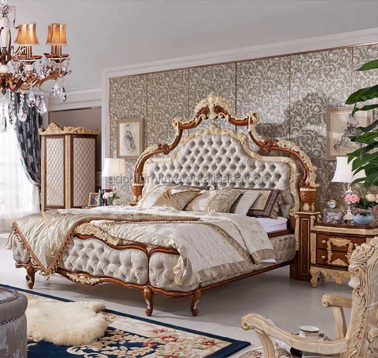 Italian / French Rococo Luxury Bedroom Furniture,American Dubai Luxury ...