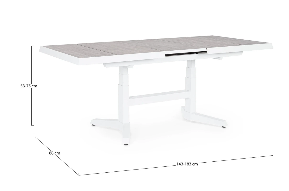 AJUNION Luxury Aluminum Dining Table Automatic Extendable Dining Table ...