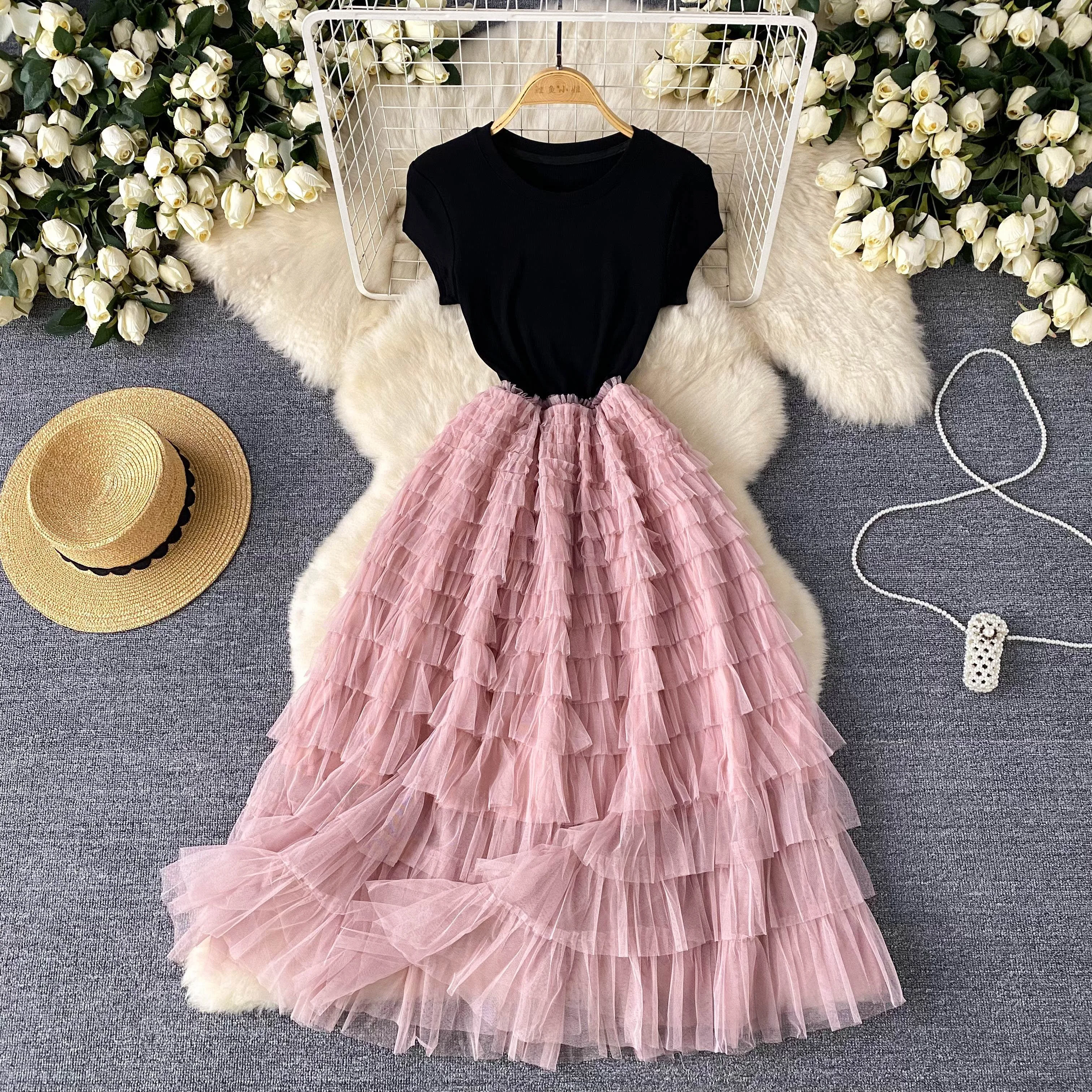 strapless open back dress Brown Polka Dot Pleated Midi Dress - Pleated Long Sleeve Polka Dot V Neck Midi  Dress - Brown - Dresses main image 0