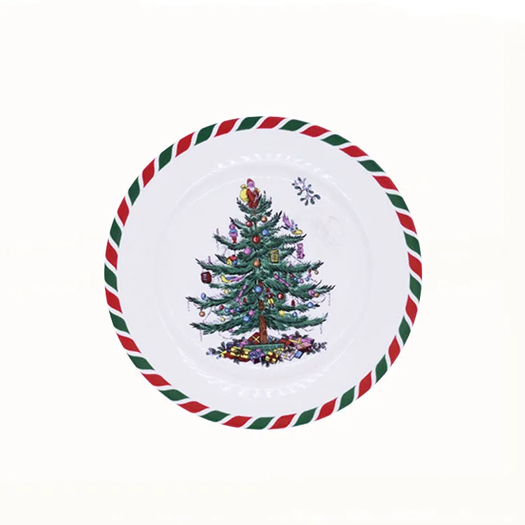 Wholesale Ceramic Christmas Tree Tableware Porcelain Milk Cup Mug Steak Plate Bowl sets