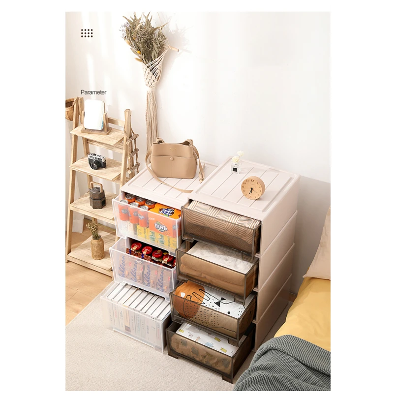 YIKEYOU Factory Wholesale Clear Plastic Stacking Drawer New Style  Plastic Stacking Drawers Stacking Organizers