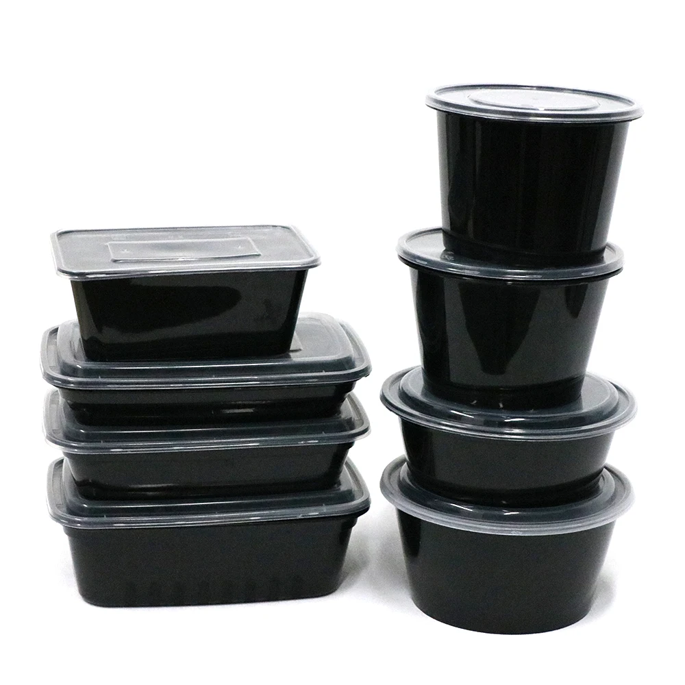 Runde Schwarze Einweg-PP-Mikrowellen-Plastikbox Takeaway-Box Fast-Food-Behälter| Alibaba.com