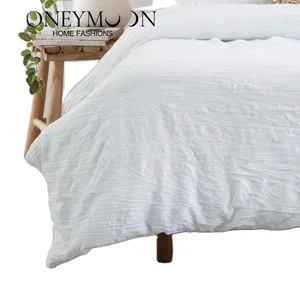 Hot Sell Home Textile Hotel Prewashed Crinkle Solid Bedding Luxury Duvet Cover Sets Bedset