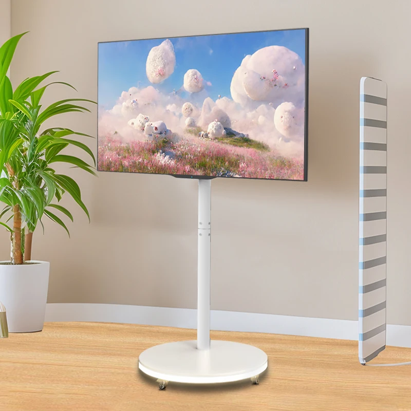 Modern LCD LED Tv Stand Studio Tv Floor Stand With Lamp on Base for LG