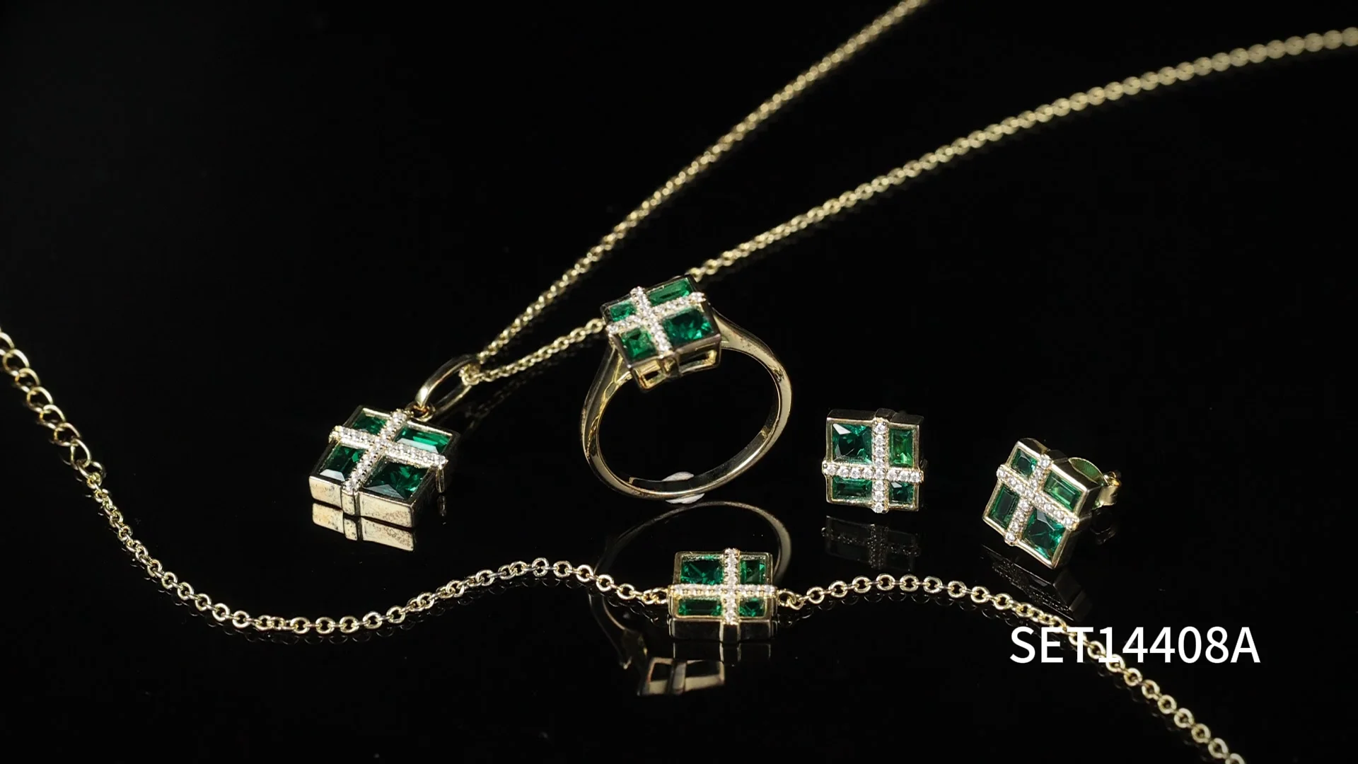 Grace Jewelry Green Nano Crystal Luxury 925 Sterling Silver Ring