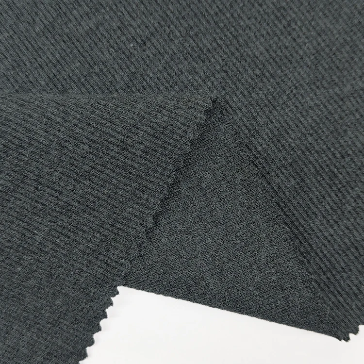 Plain Dyed Knit 2x2 Melange Rib Fabric for Sale, Stretch Cotton Ribbed Fabric for Clothing/ manufacture