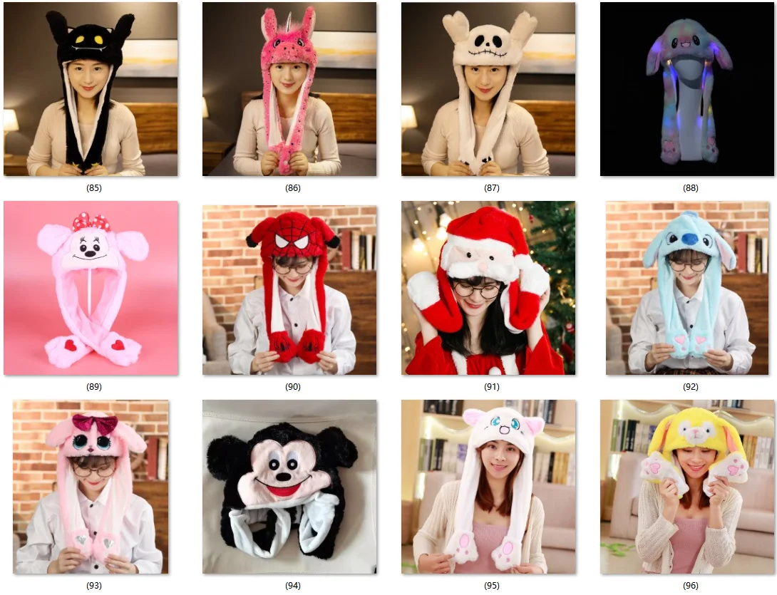 Custom Bunny Hat With Air Pumping And Moving Ears Plush Cute Animal Cap