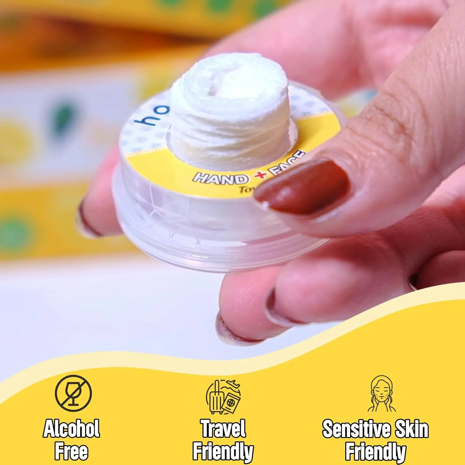 GOTDYA 24 PCS Lemon Alcohol Hand Wipes
