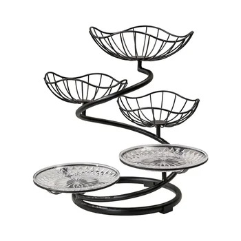 Creative Fruit Plate, Modern Home Snack Basket, Multi Layer Fruit Basket, Simple Iron Art