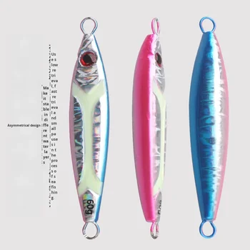 Cheery Little Fat Slow Jigging Stainless Steel Plate Rotating Bearing Sequin UV Single Hook Boat Fishing Lure Swordfish Fishing – Metal Jig – view 3