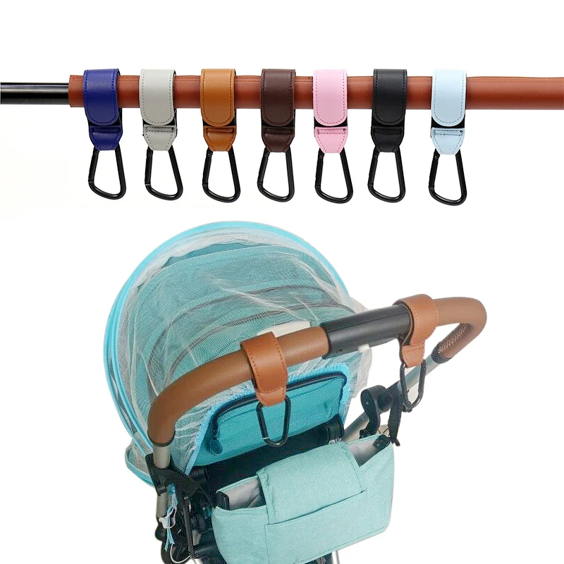 Multipurpose Pu Leather Custom Baby Stroller Hook Hanger Bag Portable