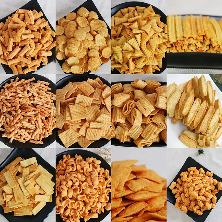 Corn Chips Bugles Puff Snack Production Line Crispy Fried Snack Food