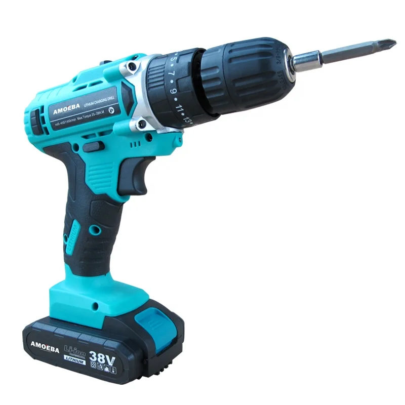 220 V Charger Battery Screwdriver Impact Drill Machine with Blow Case