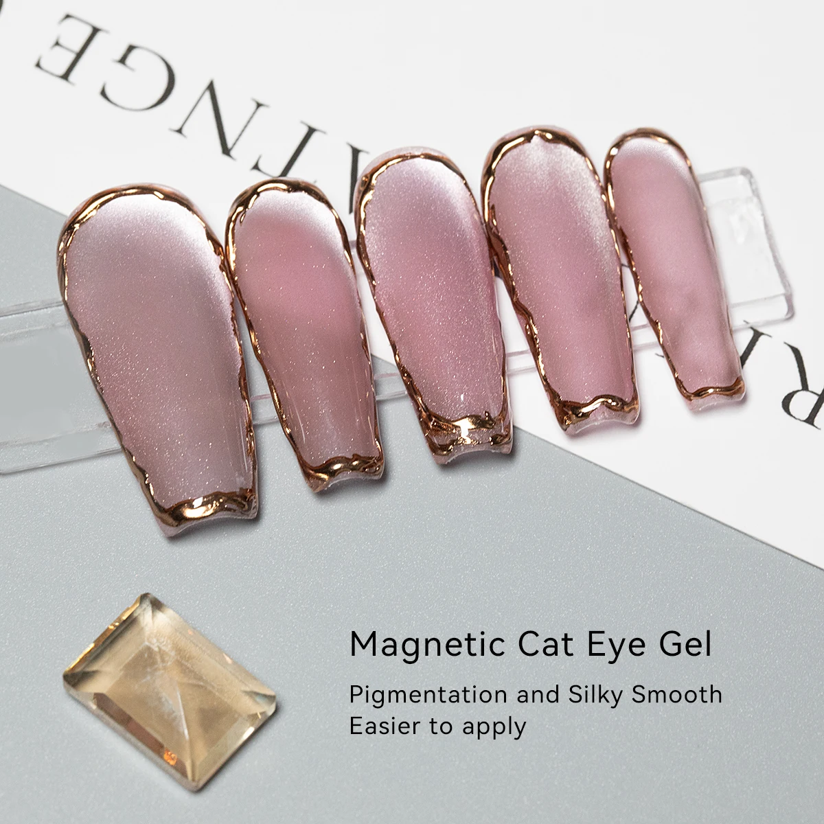 2024 Hot Selling OEM Semi Transparent Water Light Cateye Gel Nail Polish Moonlight Ceramic Cat Eye Gel details