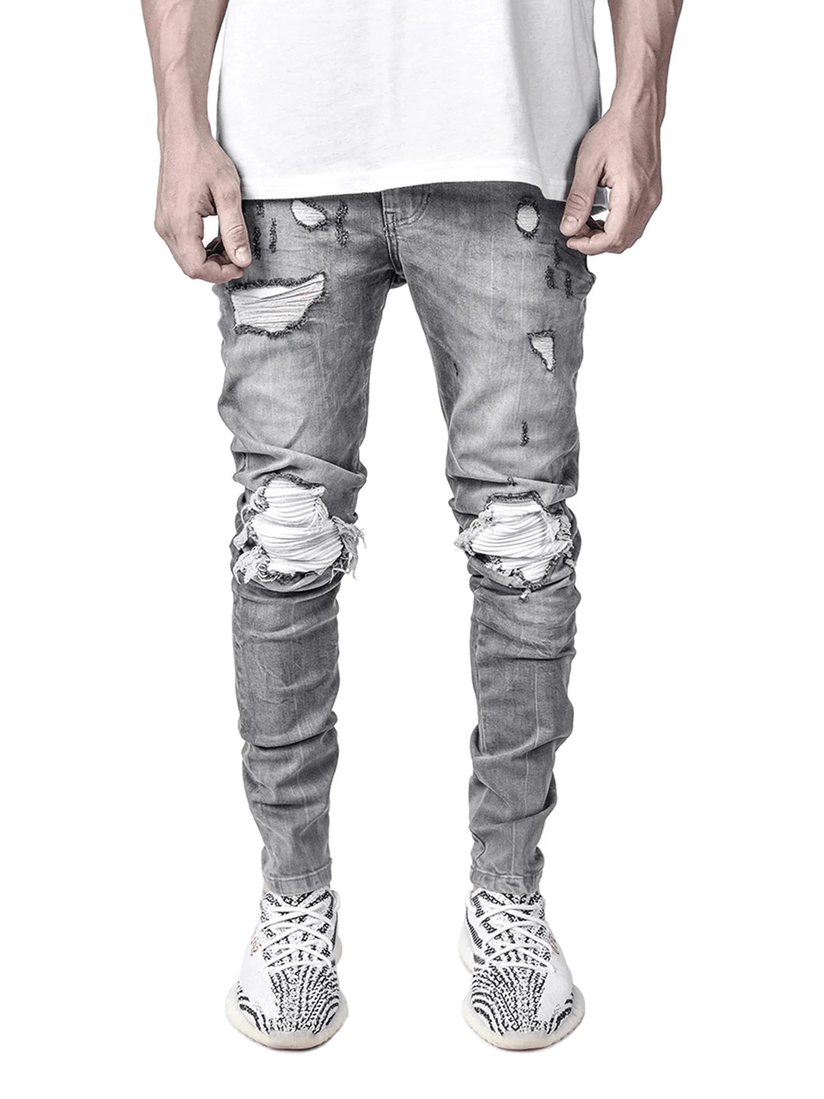 Mens Fashion Jeans Pant Ripped Jeans 