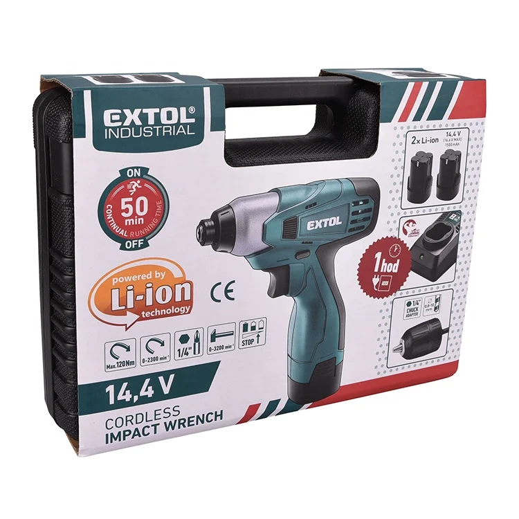 EXTOL Industrial Lightweight Hex 1/4'' Li-Ion Screwdriver