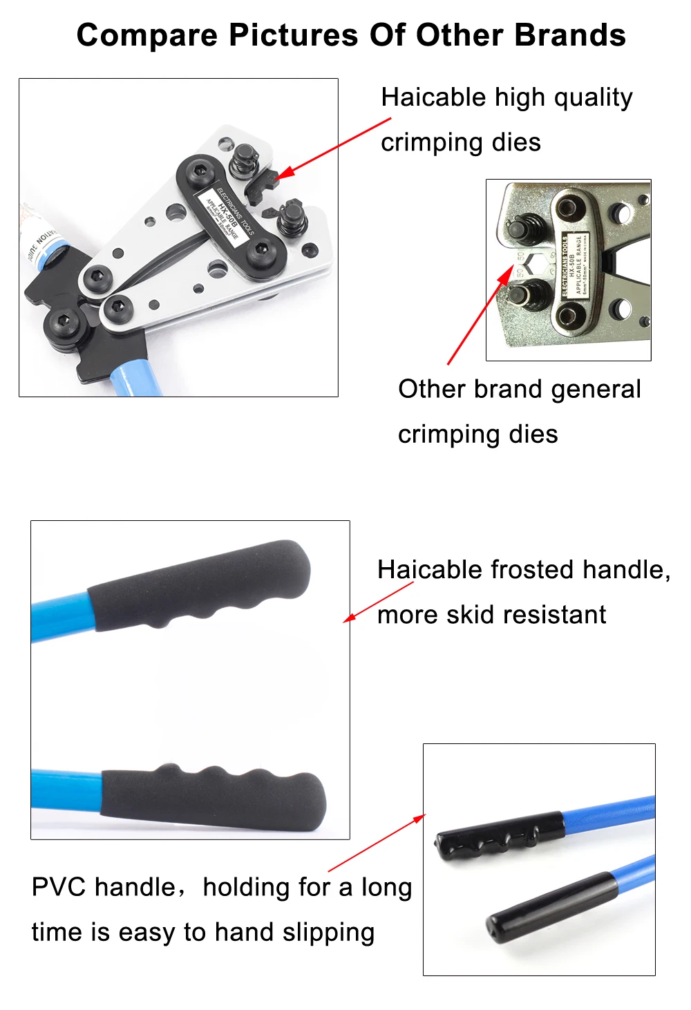 HX-50B Cable Lug Crimping Tool 6-50mm²/AWG10-0 For Heavy Duty Wire Lugs Terminalcopper Lugs I3770779825