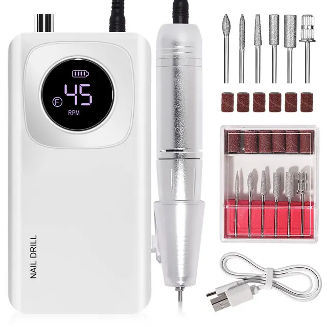 Different colors 45000rmp electric nails file lcd display nail drill machine long lasting