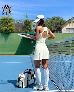 MLY High Quality Custom Lining Women Sports Workout Tennis Wear White One Pice Tennis Dress