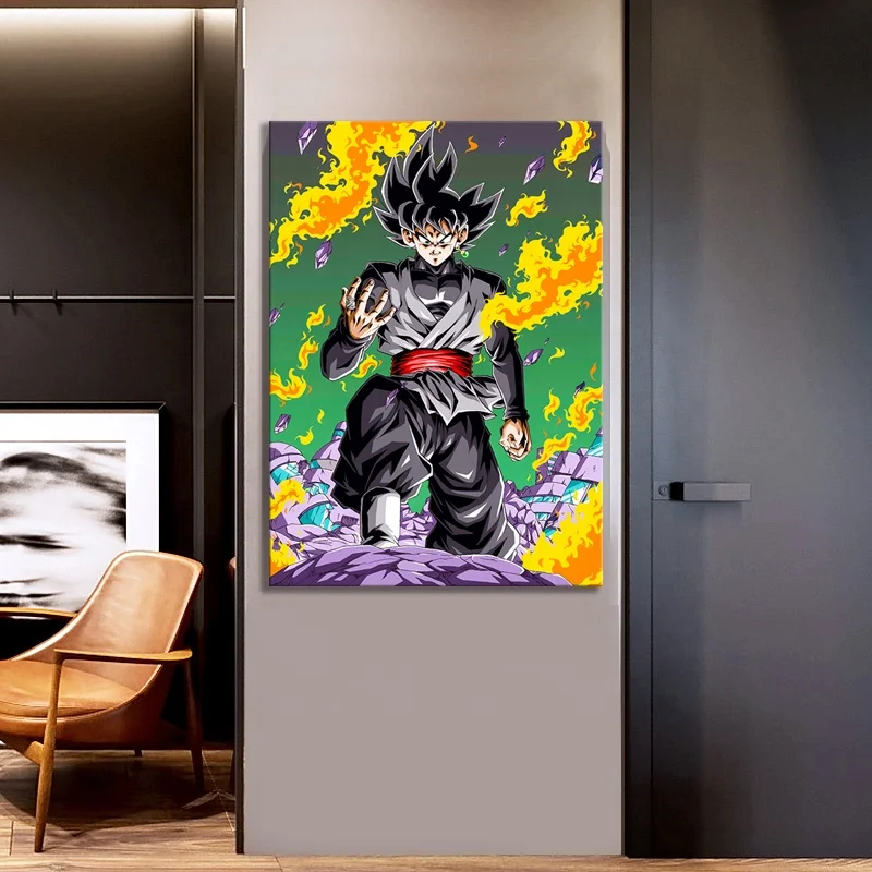 Pintura em tela clássico anime dragon ball z son goku parede quadros  decorativos sala de estar decoração do banheiro arte da parede - AliExpress