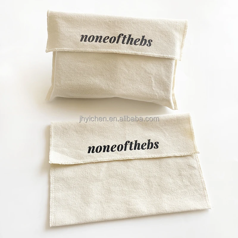 Free Sample Black Cotton Fabric Envelope Handbag Dust Bag Canvas Flap Shoes Pouches