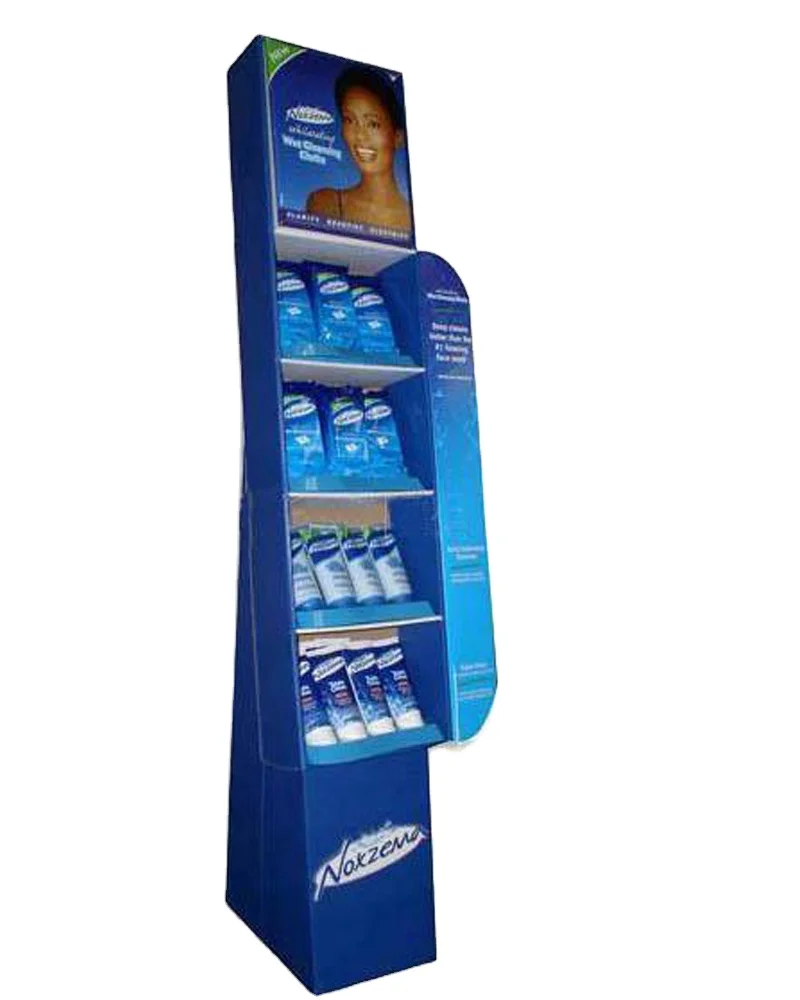 Popular Design Cardboard and PVC Material Deodorant Spray Floor Display Rack