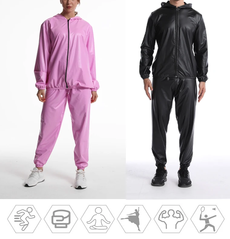 Hot Plus Size Sauna Jacket Suit Weight Loss For Men &women Sweat Long