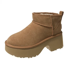 Ladies New Classical Winter Thick Bottom Shoes Non Slip Large Cotton Padded Warm Fashion Snow Boots