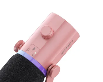 FEELWORLD PM1-P PINK  Podcasting Recording Gaming Live Streaming XLR/USB Dynamic Microphone detail image
