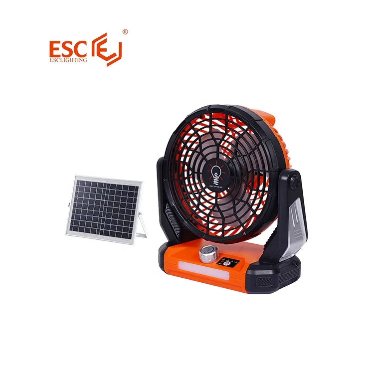 Factory Direct Remote Control Camping Fan Rechargeable 12v 5w Portable Solar Camping Fans with Solar Panel
