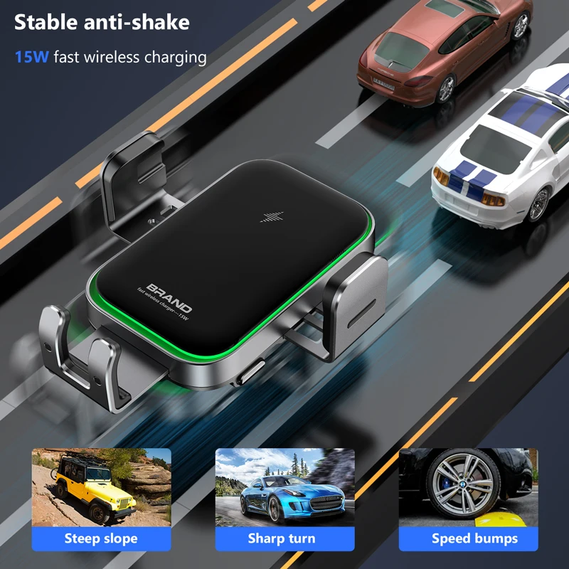 2025 Best Selling 15W Auto Align Car Phone Holder Wireless Charger