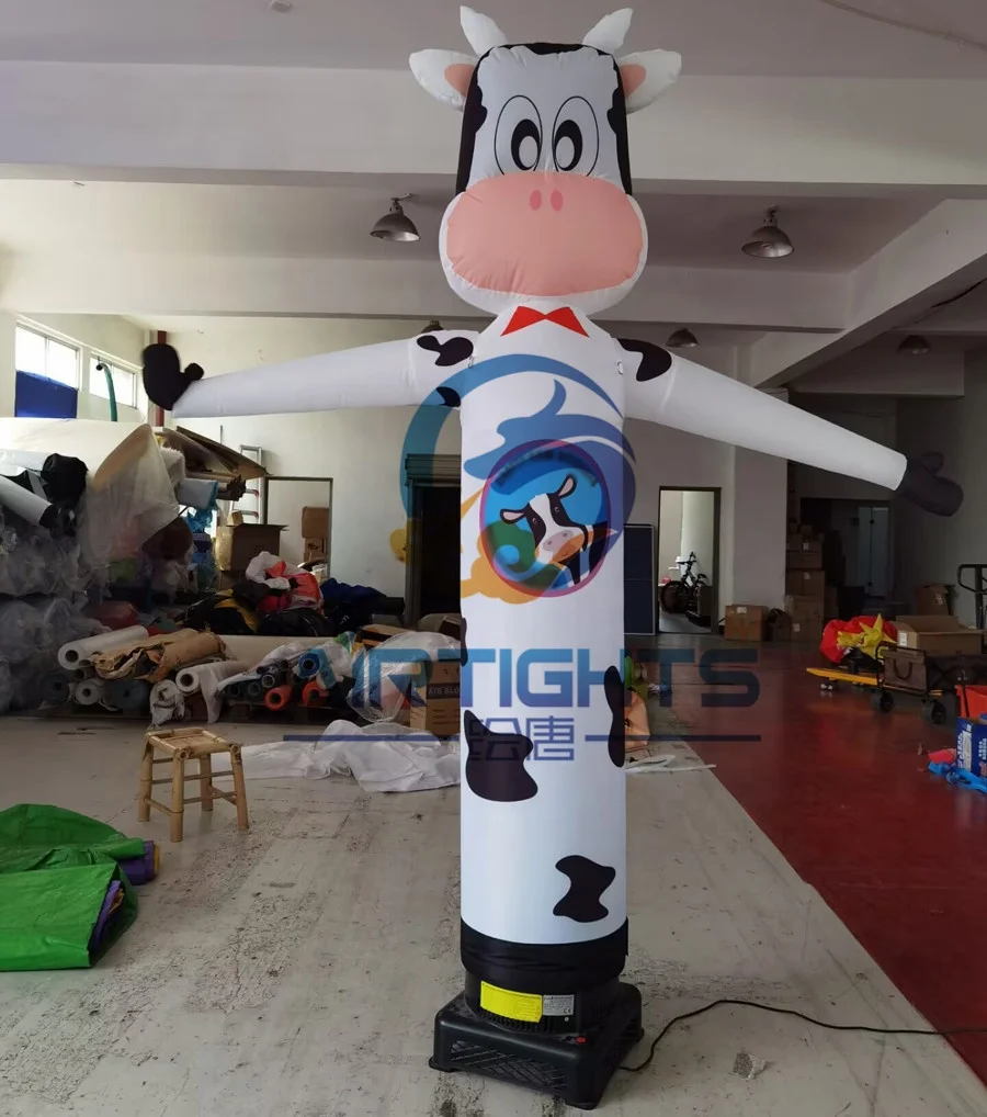 Fast Delivery Attractive Inflatable Waving Hand Cow air Dancer for Events