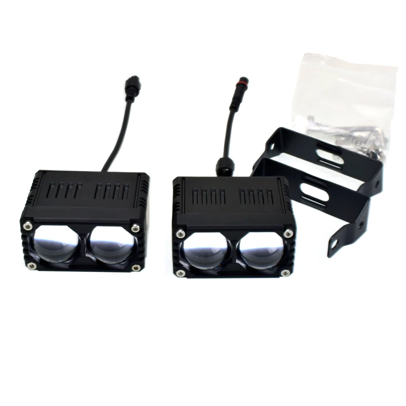 Senlo Blue Lens X2 Plus Dual Color Double Lens Motorcycle Led Light LED Mini Driving Light