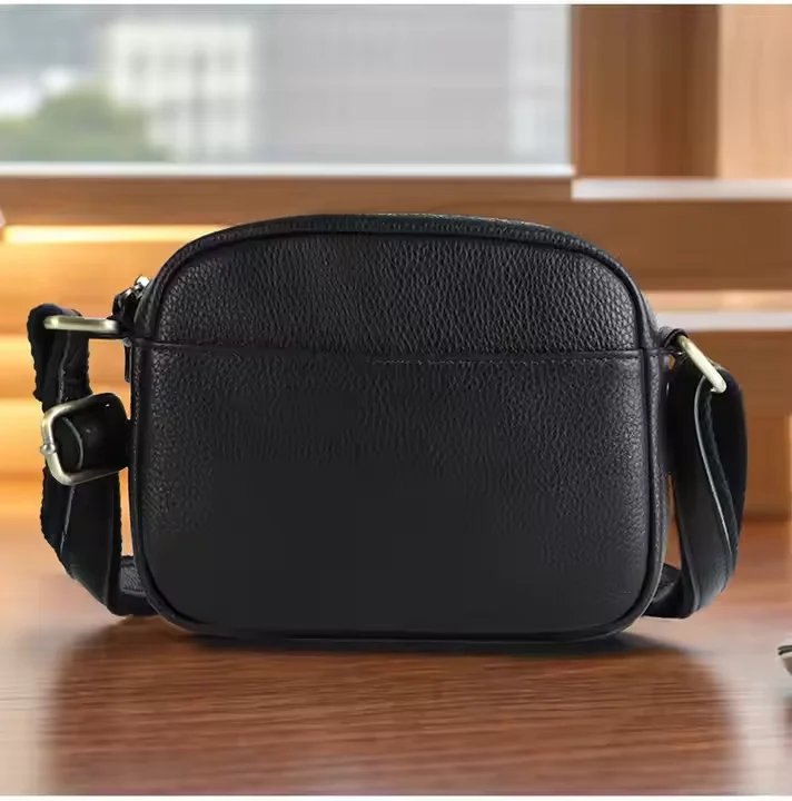High Quality Genuine Leather Men's Crossbody Bag for Business