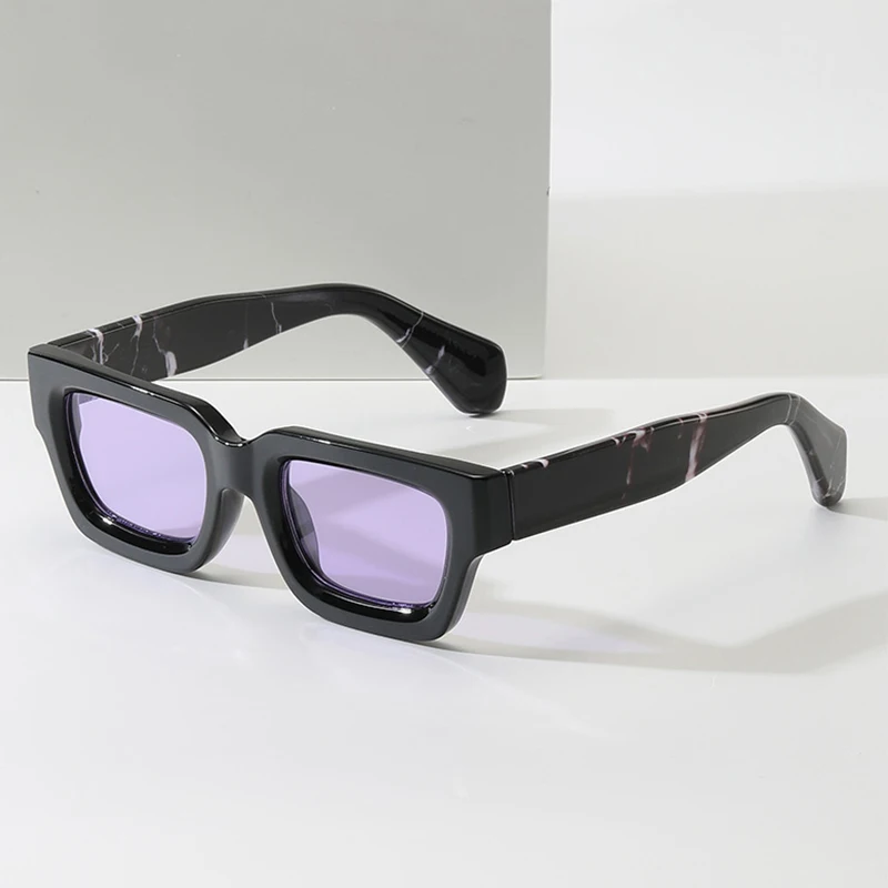 Lunettes De Soleil Rectangulaires Rétro épaisses - Verres UV400 - Cadre Carré Vintage Pour Homme Et Femme
