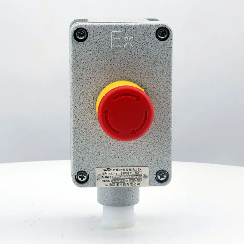 Explosion Proof Emergency Stop Push Button Round Power Head Switch Ex De IIC T6 Ex Proof Emergency Stop Station