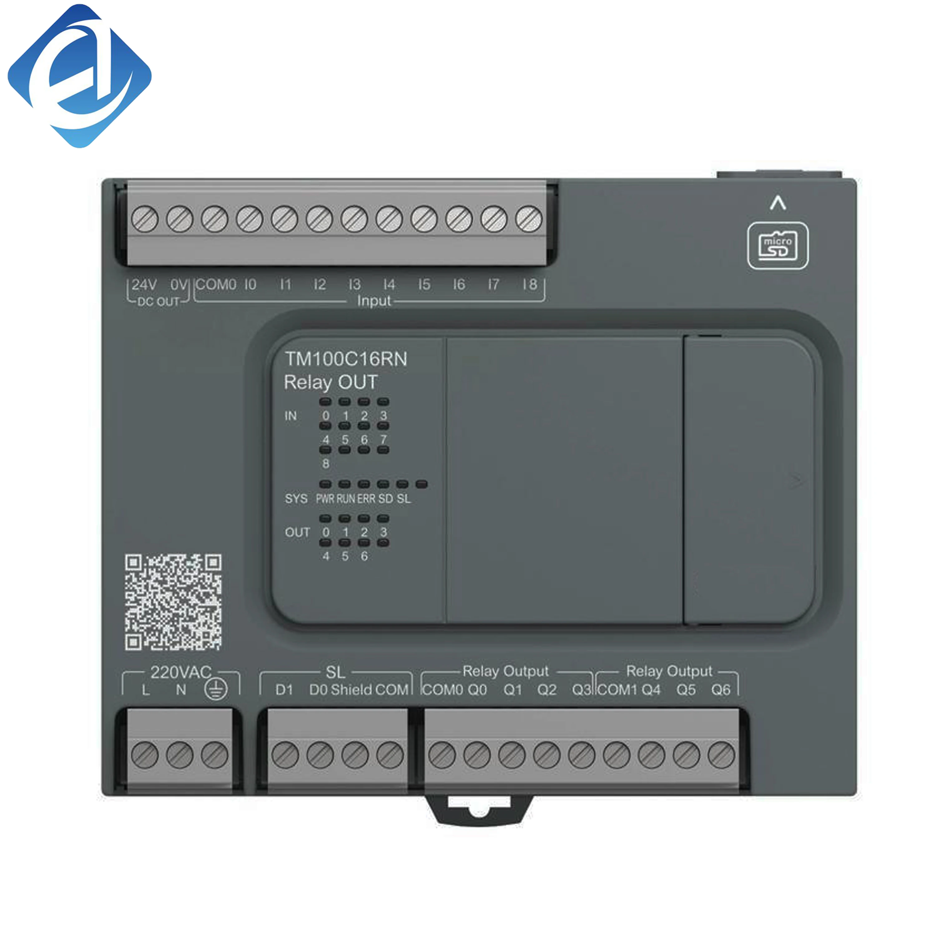 New Original TM100C16RN Modicon M100 series compact PLC. Equipped with 16 I/O points, relay output and AC power supply. It supports high-speed counting and serial communication, featuring compact structure and cost efficiency. 